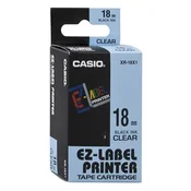 Traka za etikete CASIO XR 18 X1 18 mm x 8 m prozirna, crna boja 10000322