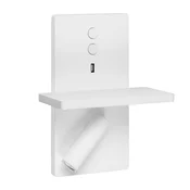 LEDS-C4 E-Lamp LED stenska svetilka z reflektorjem, bela - spalnica - Sodobni - Kovina
