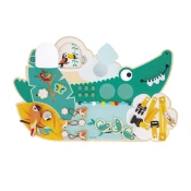 Drevená didaktická doska Krokodíl Crocodile Activity Board Tropik Janod s aktivitami od 18 mes J08280