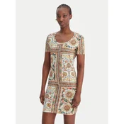Just Cavalli Vsakodnevna obleka 80PAOE02 CJ112 Bež Slim Fit