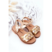 Childrens sandals with snake pattern gold baxlee