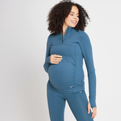 Žensko nosečniško oblačilo Power Maternity MP 1/4 Zip - Dust Blue modra - XS