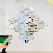 Zrcalne stenske nalepke - Hexagon KP16823
