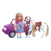 Masen Toys mala punčka s avtomobilom in konjičkom