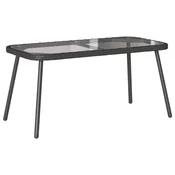 Vidaxl Klubska miza Črna 90 x 45 x 43 cm poli ratan