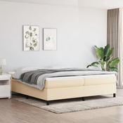 Okvir za krevet s oprugom krem 200x200 cm od tkanine