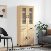 Greatstore Visoka komoda sonoma hrast 69,5x34x180 cm inženirski les