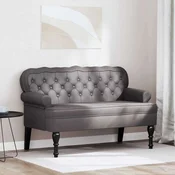 vidaXL Chesterfield klop Siva 119,5 x 64,5 x 75 cm Umjetno usnje