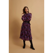 Midi dress with belt