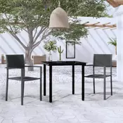 Vidaxl vidaXL 3-delni komplet vrtnega pohištva črne barve