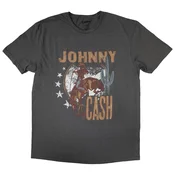 Johnny Cash Cowboy Charcoal Grey L Majica