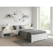 Ljubki dom Postelja IKAROS 90 x 200 cm, bela Posteljno dno: Lamelno posteljno dno, Vzmetnica: Vzmetnica Somnia 17 cm