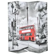 Vidaxl Zložljiv paravan 160x170 cm londonski avtobus črn in bel