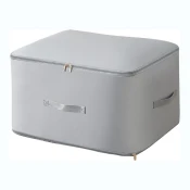Netscroll Kompresijska torba za pohranu odjece i posteljine, vodoodbojna i sklopiva, torba za deke i jastuke s patent-zatvaracem, organizator ormar, putovanja i selidbe, siva, SaveSpace, 60 cm