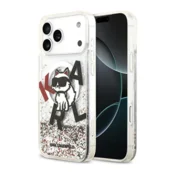 Maska Karl Lagerfeld Liquid Glitter Choupette Logo MagSafe za iPhone 17 Pro Max bela