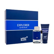 Mont blanc Cofanetto regalo Explorer Ultra Blue eau de parfum 100 ml, eau de parfum in miniatura 7,5 ml e gel doccia formato 100ml