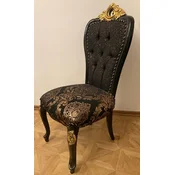 Casa Padrino luxury baroque dining room chair with elegant pattern black/gold - Dining room furniture in baroque style - Luxury furniture in baroque style - Baroque interior - Baroque furniture