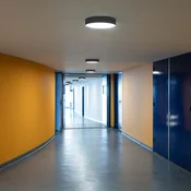 SLV LED-stropna svetilka Decona Sensor, O 42 cm, bela, aluminij, CCT - Hodnik