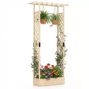 Northix Vertikalni sadilnik 110x35x227 cm les z rešetko in streho