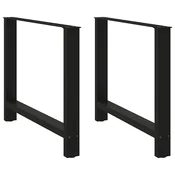 vidaXL Noge za jedilno mizo črne barve 2 kosa 90 x (72-73) cm jeklo