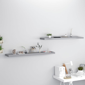 Plutajuce zidne police 2 kom sive 120 x 23,5 x 3,8 cm MDF