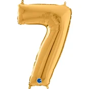 Balon številka 7 zlata 65 cm