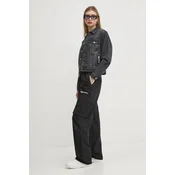 Hlače Karl Lagerfeld Jeans ženske, črna barva, A1W10062