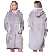Home design ODEJICA Z MAJICO Velika topla debela ODEJICA Z MAJICO 2v1XXL SVETLO SIVA Krznena [KB-J5]