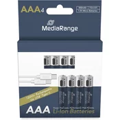 Baterija lr 03 aaa 1,5 v mediarange 1/4 alkalna za polnjenje usb-c mrbat160 MEDIARANGE