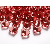 PartyDeco Kristalni srčki rdeče barve 21mm