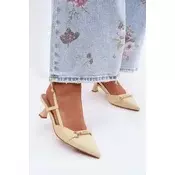 Rumeni ženski sandali Felessa s peto