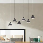Trio Lighting LED viseča svetilka Romeo, dolžina 75 cm, črna, kovina, 6-svetilna. - Dnevna soba/jedilnica - Sodobni