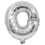 Folija balon v obliki črke v srebrni barvi – črka O 32 cm
