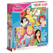 CLEMENTONI Puzzle Disneyjeve princese 2x20 kosov