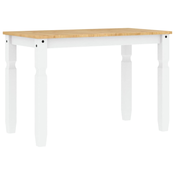MAISON CHIC Jedilna miza - Kuhinjska miza - Jedilni stol Corona bela 112x60x75 cm trdna borovina, (21715131)