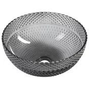 MARAC Stekleni pult z gravuro - umivalnik O 39,5 cm, črna - Črna - 39,5x17,5 cm - Sapho - BEAUTY - 24 - Steklo - Krog - 395 - 175 - 395 - 14