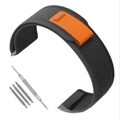 INF Najlonski pašček za uro Garmin, združljiv z modeli 22 mm - Forerunner 245/255/265M Black + gray dots, (21733894)