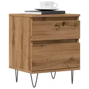 Vidaxl vidaXL Nočna omarica Artisan hrast 40x35x50 cm material na osnovi lesa