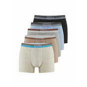 Trendyol Multicolor 5 Pack Basic Slogan Elastic Elastic Cotton Boxer