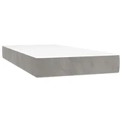vidaXL vidaXL Otroška vzmetnica z žepkasto vzmetjo svetlo siva 80x160cm žamet, (21366497)