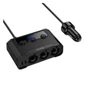 Hoco Avtomobilski polnilnik Hoco z razdelilnikom 2xUSB A + 2xUSB C + 3 vtičnice za vžigalnik QC3.0 PD 240 W Z64, črn