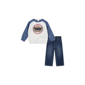 Komplet za bebe Levis SNIT MOTO CREW & DENIM SET 2-pack 6EN740