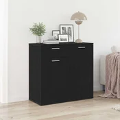 vidaXL Omarica črn hrast 80x36x75 cm inženirski les