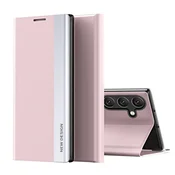 HURTEL Etui z zapiralko in stojalom za Samsung Galaxy S25 Sleep Case Pro – roza