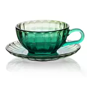 Mondex Skodelica s podstavkom steklo Vini VINI 210 ml 15,5x15,5x7 cm zelena 1 kos, (5000208523)