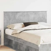 Vidaxl Vzglavje z vzglavjem Betonsko siva 150 cm Konstruiran les