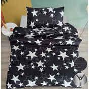 Krep posteljnina STAR črna Dimenzije posteljnine: 70 x 90 cm | 140 x 200 cm