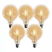 Komplet 5 E27 3-stopenjska zatemljiva LED zlata G125 4W 450lm 2700K