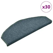 Vidaxl Stopniščne preproge 30 kosov 65x24x4 cm temno zelene polkrožne velike