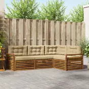 Set vanjskih sofa 4 kom. Prirodna i bež